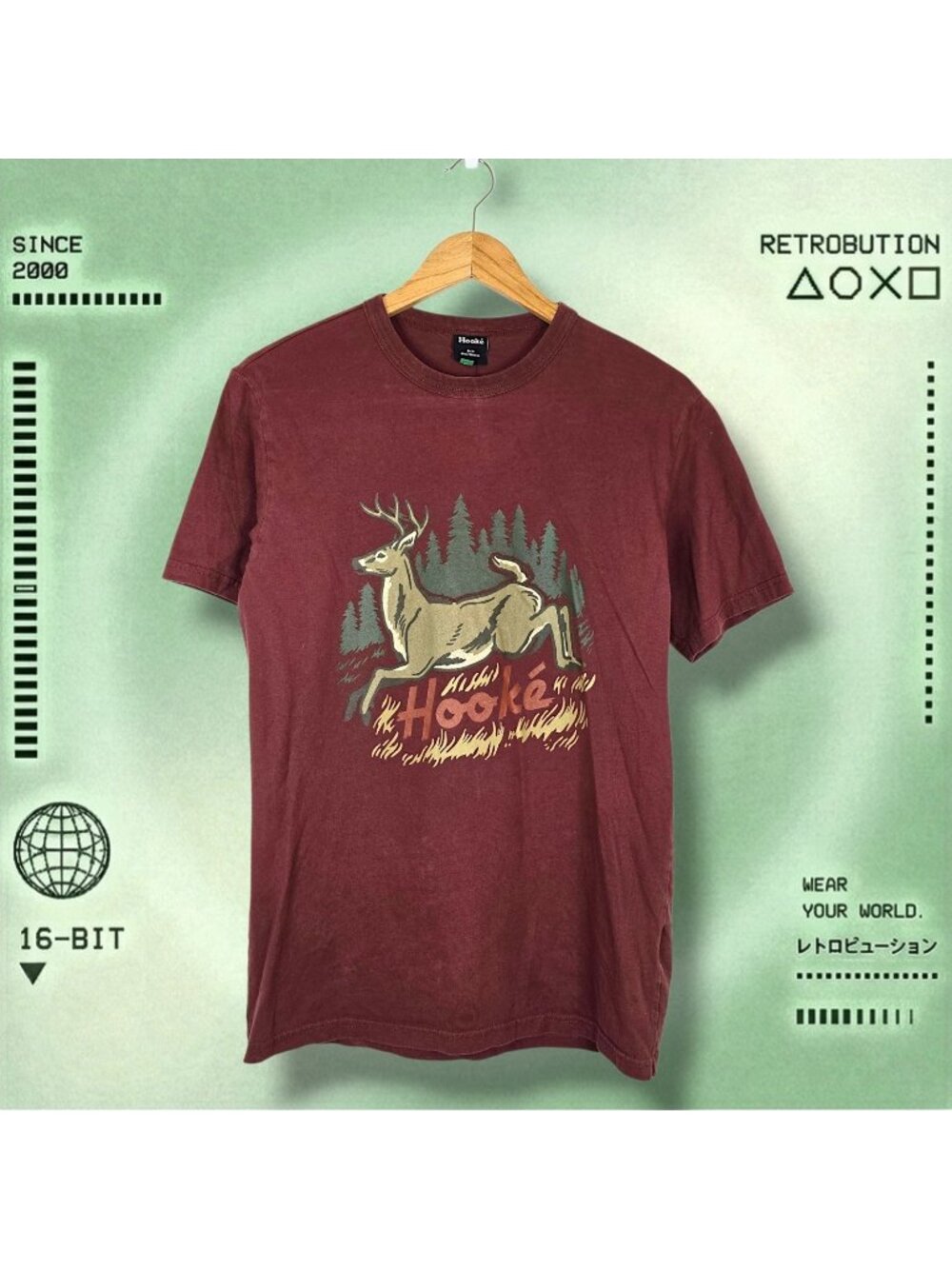 Hooked Deer Graphic Shirt Red Size S